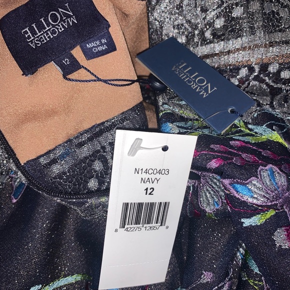 Marchesa Notte Cold-shoulder embroidered lace and tulle midi dress 12 NEW - Picture 11 of 12